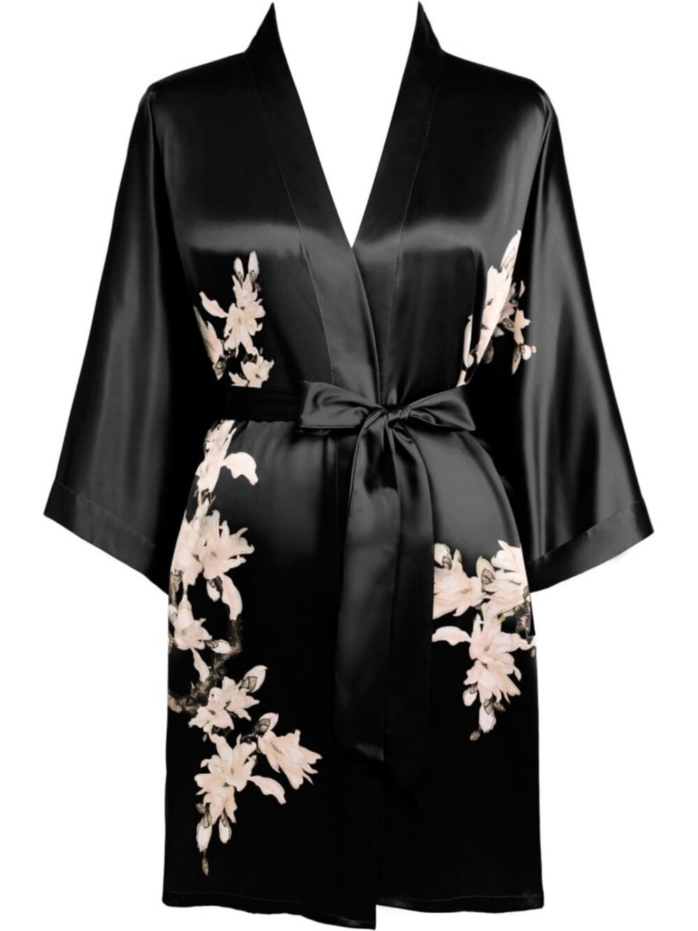 Floral Silky Kimono Robe for Women | Satin Beach Cover-Up | Lightweight